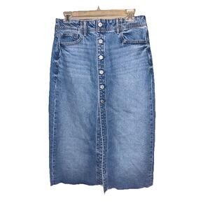American Eagle Women’s High Rise Midi Stretch Jean Skirt Sz 6 NEW
